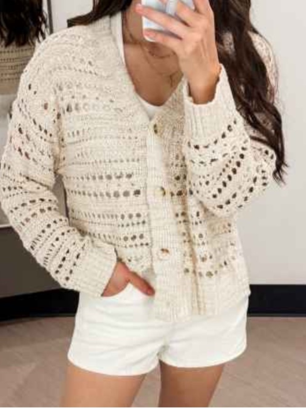 Universal Threads  /Open-Knit Button Cardigan - Picture 9 of 9